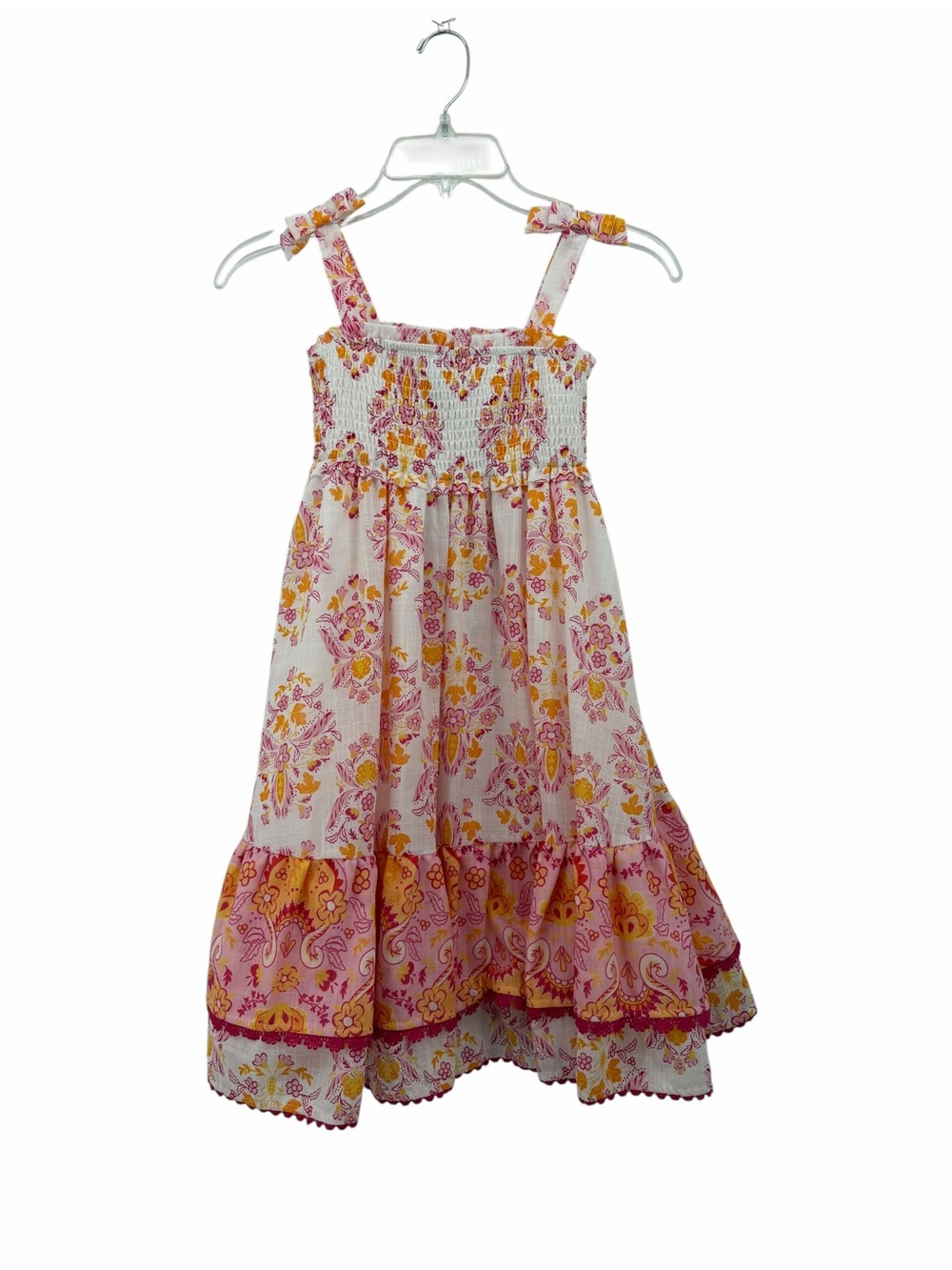 Haute Hippie Pink and Yellow Floral Tiered Dress NWT